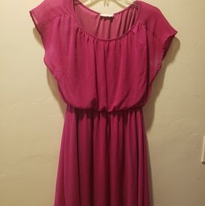 Lush Medium Magenta Skater Dress